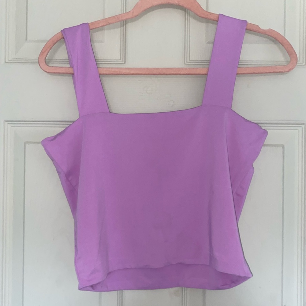 Light Purple Square Neck Tank Top